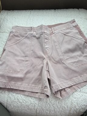 SPANX Light Pink Denim-Style Casual Shorts